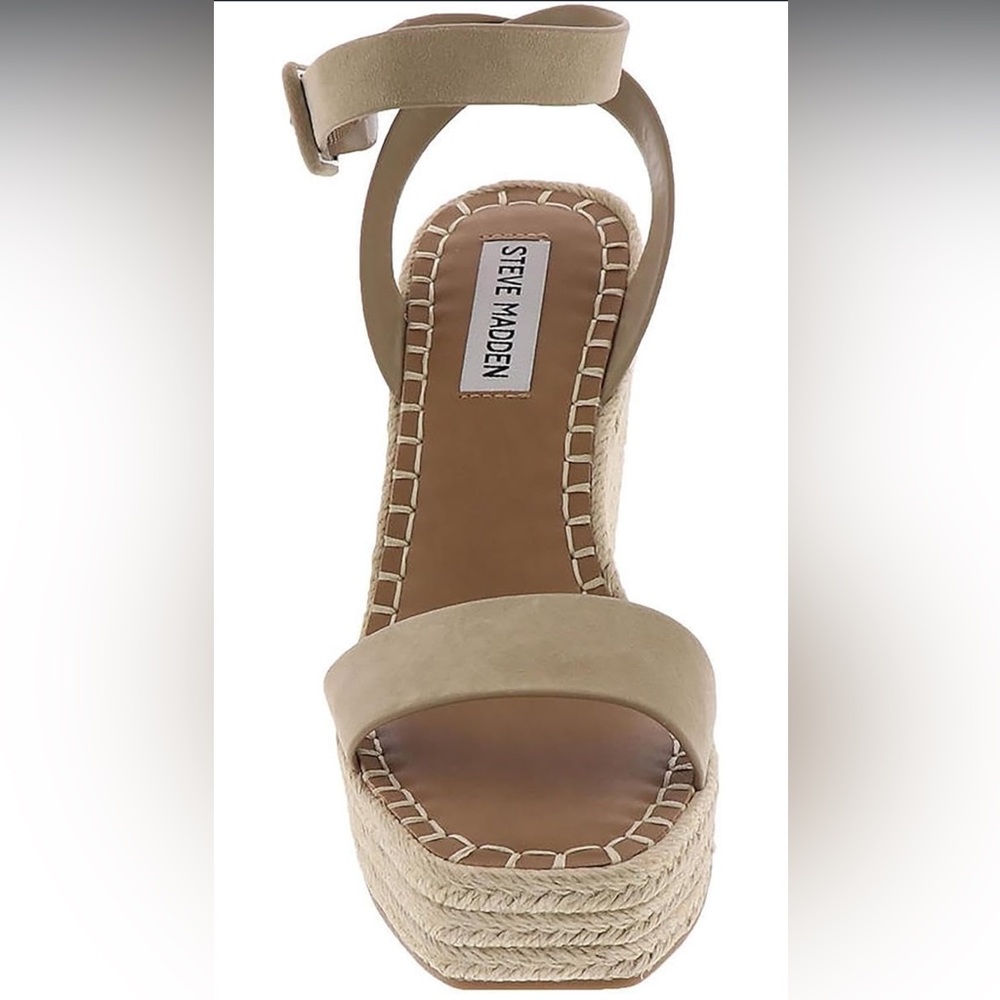 Steve Madden Beige Espadrille Wedges